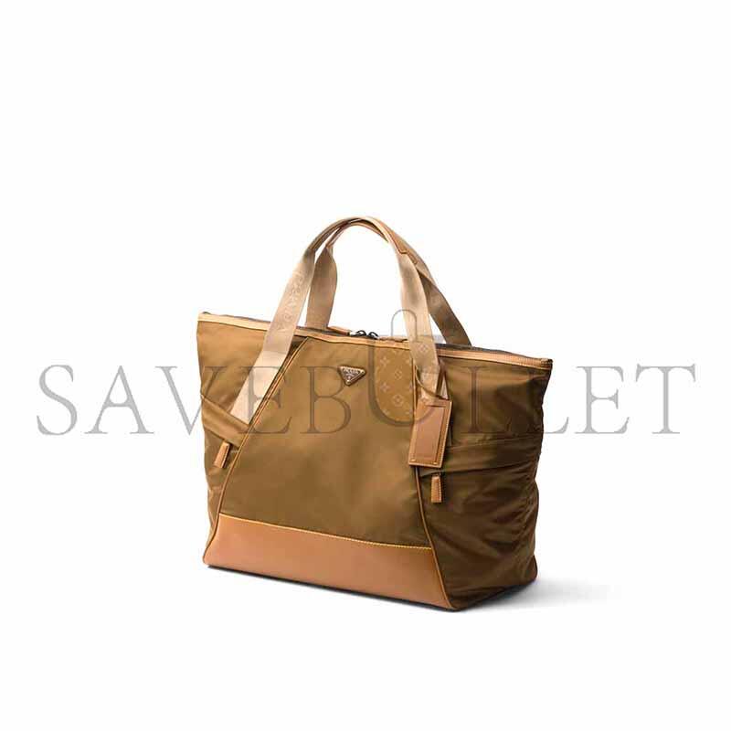Pra*a re-nylon and leather duffel bag 2vc040 (44.5*40*24cm)